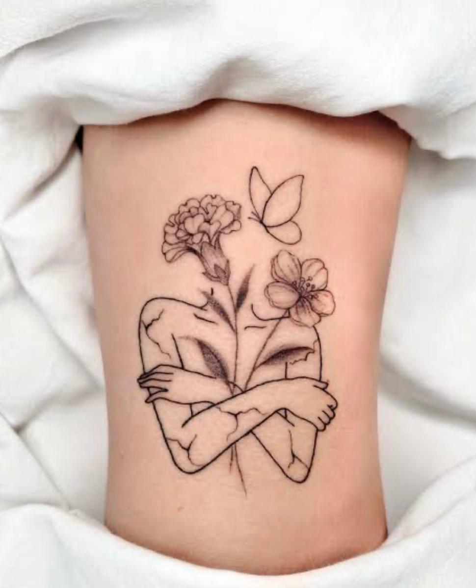 "Embrace" — Body & Flowers