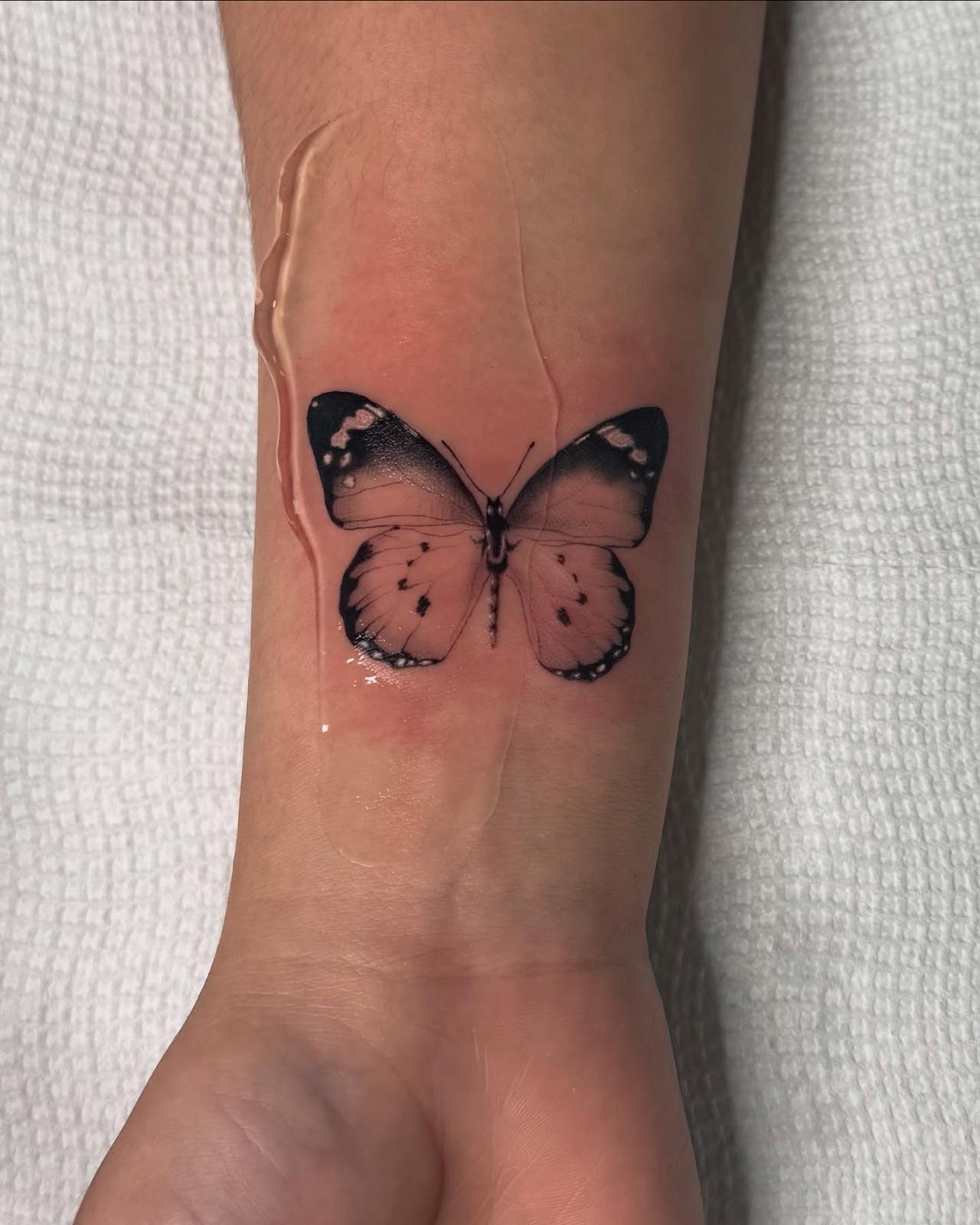 Black & Grey Butterfly — Wrist